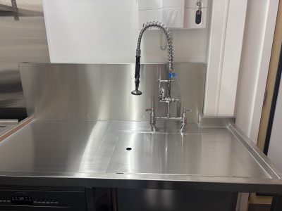 industrial sink installation