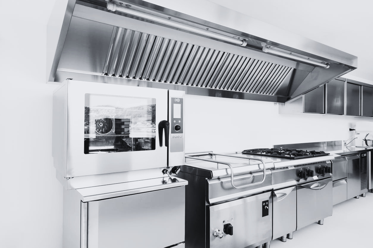 gas appliances in commercial kitchen